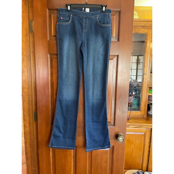Pajama jeans pull on boot cut incredibly soft jeans size S/M Tall - Picture 1 of 6